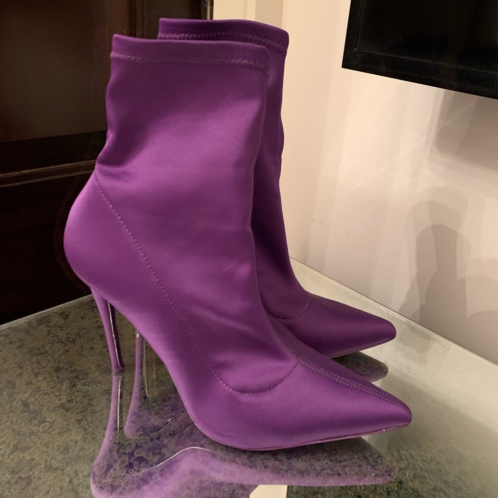 Purple Aldo sock bootie